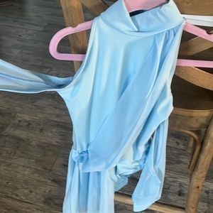 Blue cold shoulder dance Leo. Xs child